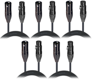  ProX XC-MIC25 25ft XLR 5 Pack Balanced XLR-F to XLR-M Microphone Cable