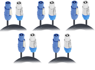 ProX XC-PWC14-10 10ft Pro Power Link Cable 14AWG Grey to Blue Male 5 Pack