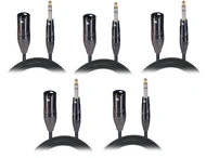 5x ProX XC-SXM10 10ft XLR3-M to 1/4in TRS-M High-Performance Audio Cables