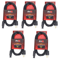 ProX XC-TR1FE12-10 10ft Edison to TRUE1 PowerCON 12AWG Power Cable 5 Pack Set