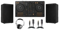 2x RCF ART 810-A Active Speakers with DDJ-FLX4 Controller, HP700 Headphone & Cables
