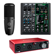 Mackie ProFX6v3 6-Channel Effects Mixer + AKG Perception P-120 + SCARLETT 4i4