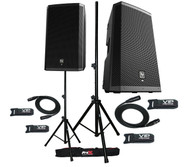  EV 2X ZLX-12P G2 ACTIVE DJ 1000W PA BLUETOOTH SPEAKER + STANDS W/ BAG AND CABLES