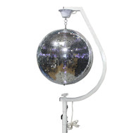 ProX X-MB20STAND WH 20" Mirror Ball Free-Standing Hook 35mm Pole w/ 1 RPM Motor