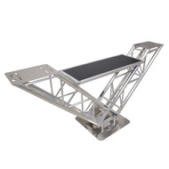 ProX XT-VERRAZANO24 V-Shape Aluminum Truss DJ Table with Monitor Shelves and 24" Base Plate