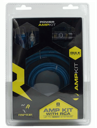  RAPTOR 8 GAUGE AMP KIT - BULK SERIES R2 With RCA Cable