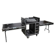 BRANCO ATA Flight Style FOH Mixing Console Case 12U Shockproof Rack 2 Drawer 2 Side Tables & 4 Locking Caster