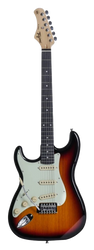 Tagima TG500 LH SB-DF/MG Left Handed Electric Guitar Sunburst, Techwood FB Fingerboard, Mint Green