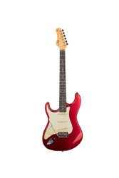 Tagima TG500 LH CA-DF/WH Left Handed Electric Guitar CANDY Red, Techwood FB Fingerboard, White