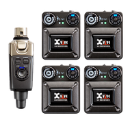 Xvive U4R4 Wireless In Ear Monitor System with 4 Receivers 2.4GHz for Live Performance