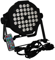 ProX X-PAR36RGBWA1WBIRC Fusion RGBWA Par 36x 1W LED Slim Par with Remote (BLACK)