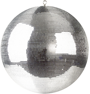 ProX MB-30 30" Mirror Disco Ball Bright Silver Reflective Indoor DJ Sphere w/ Hanging Ring for Lighting