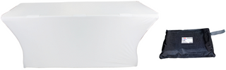 ProX X-ST6W 6 Ft. Open Back Spandex Table Cover Scrim - White