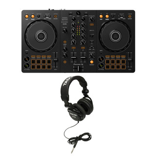 Pioneer DDJ-FLX4 2-Ch DJ Controller, Rekordbox & Serato Compatibility + TASCAM TH-02 Headphones