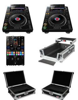 2x Pioneer CDJ-3000 DJ Multi Players + DJM-S11 DJ Mixer + 2x XS-CD Media Player case + XS-DJMS11LT Mixer case