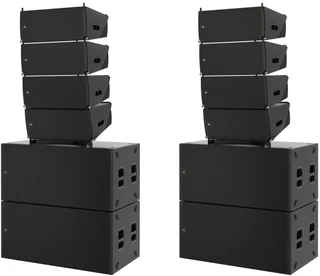 8x JBL SRX910LA Powered Line Array + 4x SRX928S Dual 18" Powered Subwoofers + 2 x SRX910LA BP Base Plates