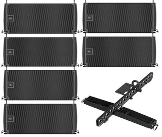 6x JBL SRX906LA Dual 6.5" 2-Way Powered Line Array + JBL SRX906LA AF Array Frame For Up To 16 Cabinets
