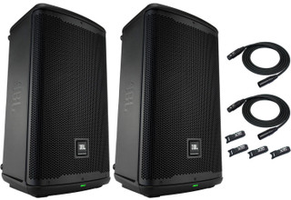 2x JBL EON712 12" Powered PA Portable DJ Speaker with Bluetooth & DSP + 2x Cables