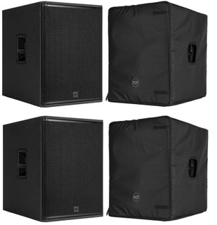 2x RCF SUB 708-AS MK3 18" Active Subwoofer 1400W + 2x RCF COVER-003 SUB708-MK3 & SUB8003-MK3 Cover (MINT)