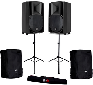 2x RCF ART 710-A MK4 10" Speaker W/ 2x ART-COVER-710 Cover, T-SS18P Tripod Stand