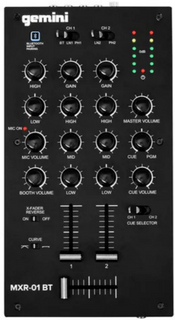 Gemini MXR-01BT DJ mixer front panel