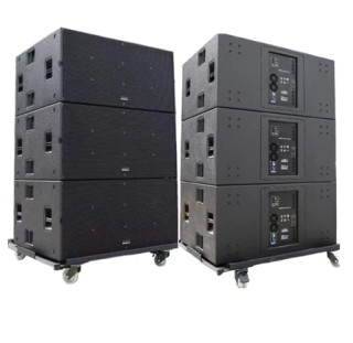 Stacked Admark AD221A audio speakers