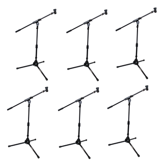 Front view ProX T-MIC05 6-pack tripod mic stand