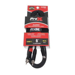 ProX USB-C to RCA Cable Mixer & Speaker Setup