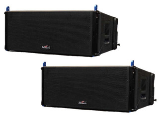 2x Admark A-12A Double 12" Waterproof Powered Line Array Speaker 600W+1200W, with built-in DSP 4-Ohms