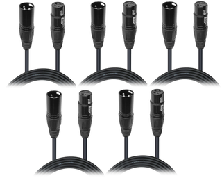 XLR Mic Cable 5 Pack for recording
