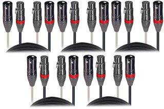 ProX 5-Pack Dual XLR Cable Studio Use
