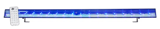 Long LED light bar glowing blue