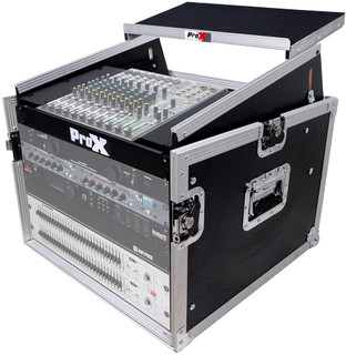 ProX T-8MRLT 8U Rack x 10U Top Mixer DJ Combo Flight Case w/Sliding Laptop Shelf