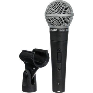 Shure SM58S microphone with clip