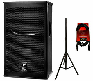 Yorkville EF12P Elite Series 12"/3" 2400W Pro DJ / PA Speaker + Stand + 25FT XLR