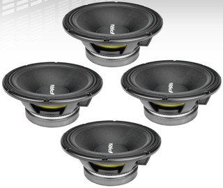 4x PRV Audio 12MB1500 12" Midbass Woofer 1500W Replacement Speaker 8-Ohm