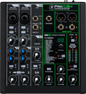Mackie ProFX6v3 front view studio mixer