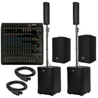 2x RCF EVOX J8 2-Way Powered Array Column W/ F16FR Mixing Console, Bags & Cables