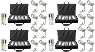 4x Chauvet EZpin Pack 4 Battery Powered Pinspot Light Fixtures w IRC Remote & Case