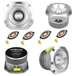 4x PRV Audio TW700Ti-CR High Power Titanium Bullet Tweeter & 4x Diaphragms