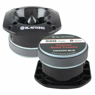 2x Blastking TW2000-BLK 4x4 inch 1.5 inch VC Titanium Bullet Tweeter Black 500W