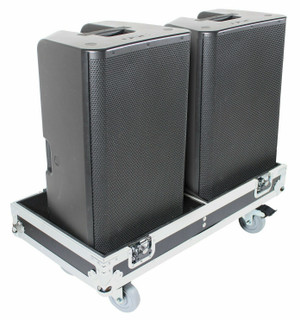 2x QSC K12.2 2-Way Premium Powered Loudspeaker 2000 Watts with ProX Flight Case