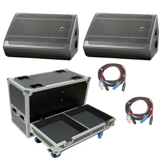 2x D.A.S ACTION M512A Active Stage Monitor 1000W w/ Flight Case & Jumpers