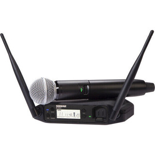 Shure GLXD24 SM58‑Z3 wireless mic front view