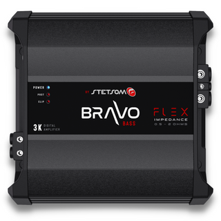 Stetsom Bravo Flex BASS 3K Mono Class D Car Audio Amplifier 0.5 to 2 Ohms