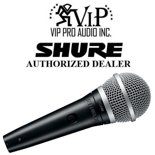Shure PGA48-QTR Dynamic Vocal Microphone Mic, On-Off Switch w/ XLR to 1 ...