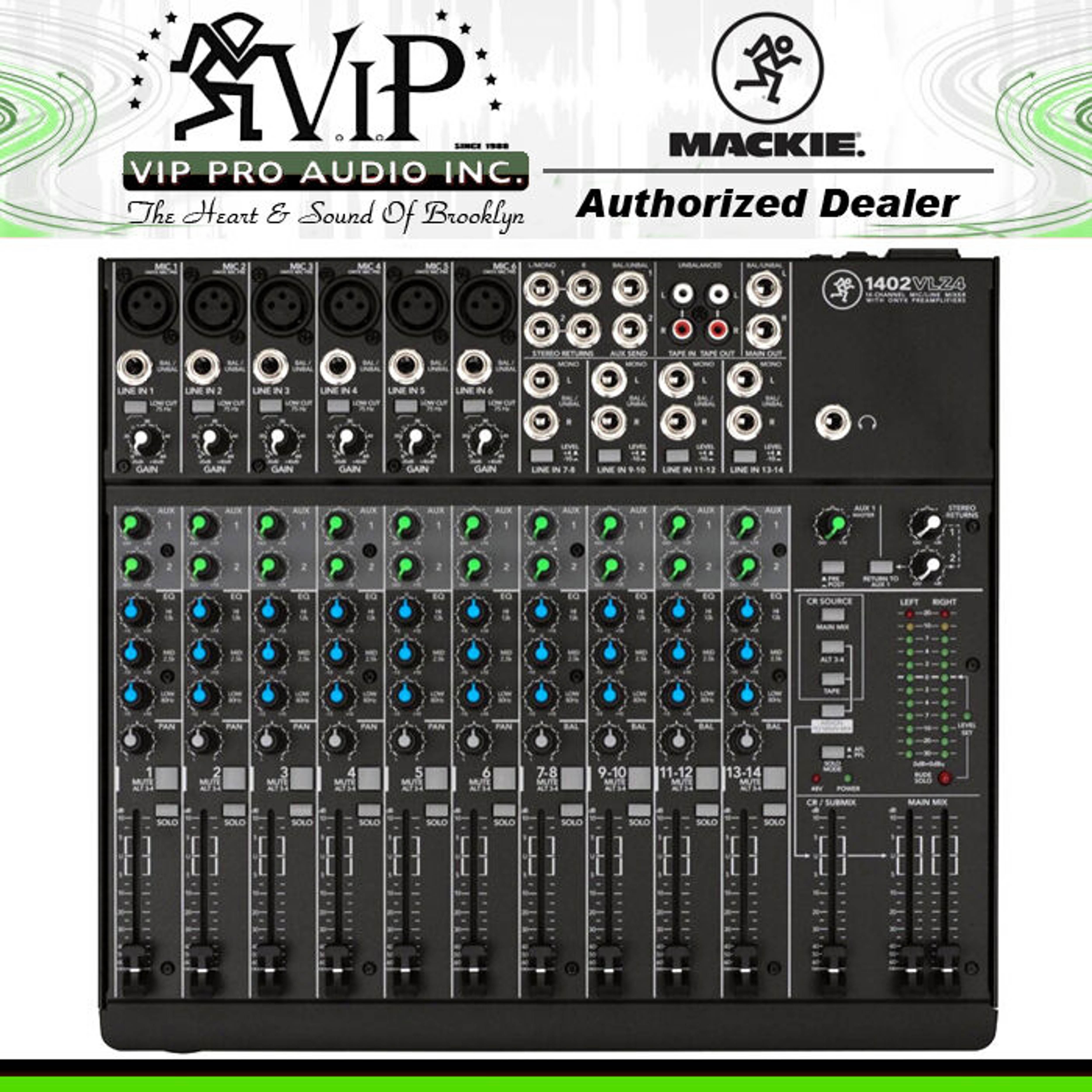 Mackie 1402VLZ4 14-Channel Compact Mixer w/ Onyx mic preamps VIP