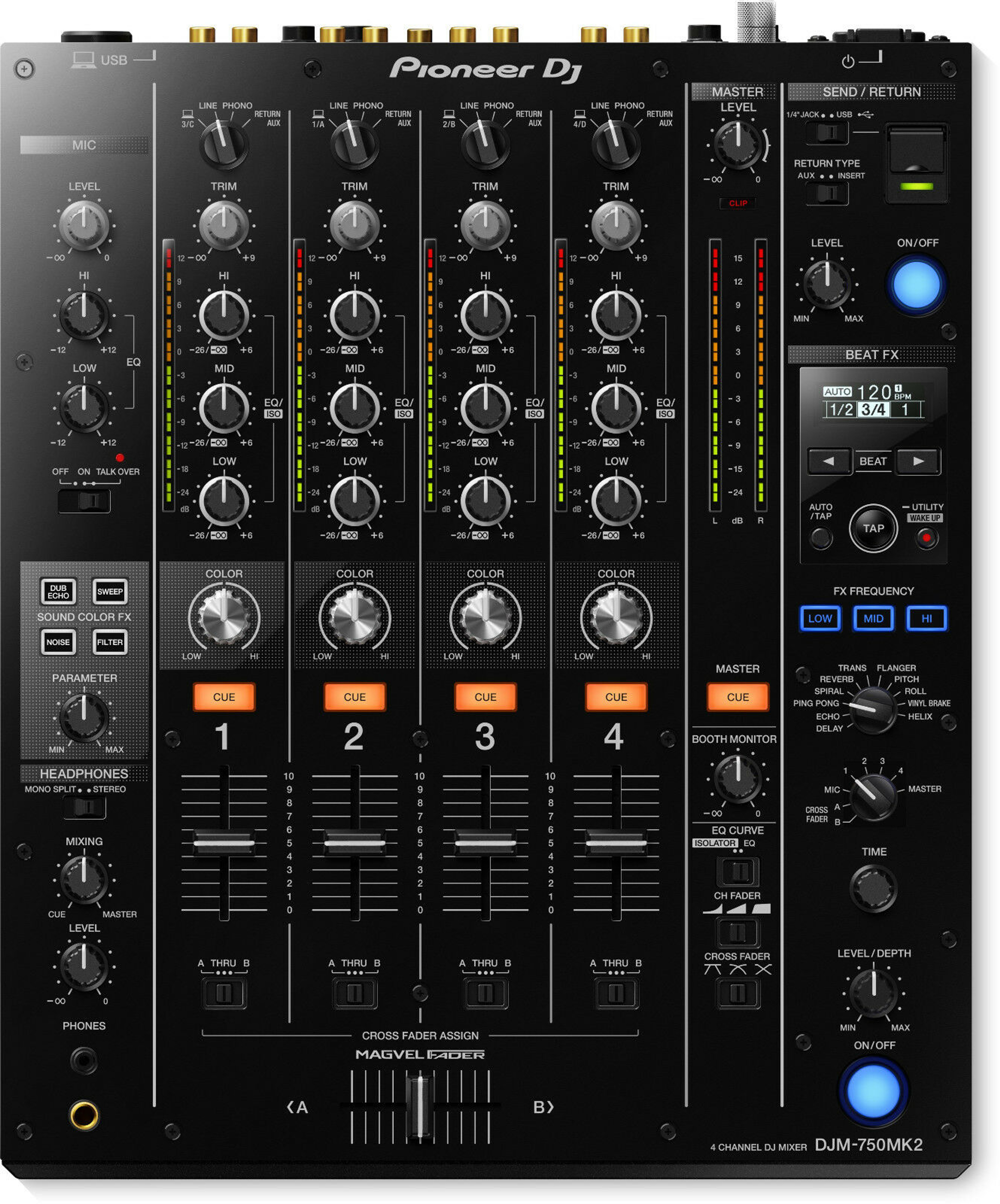 Pioneer DJM-750MK2 4-CH DJ Mixer w/ Club DNA, RekordBox DJ /DVS, Pro FX  DJM-750.