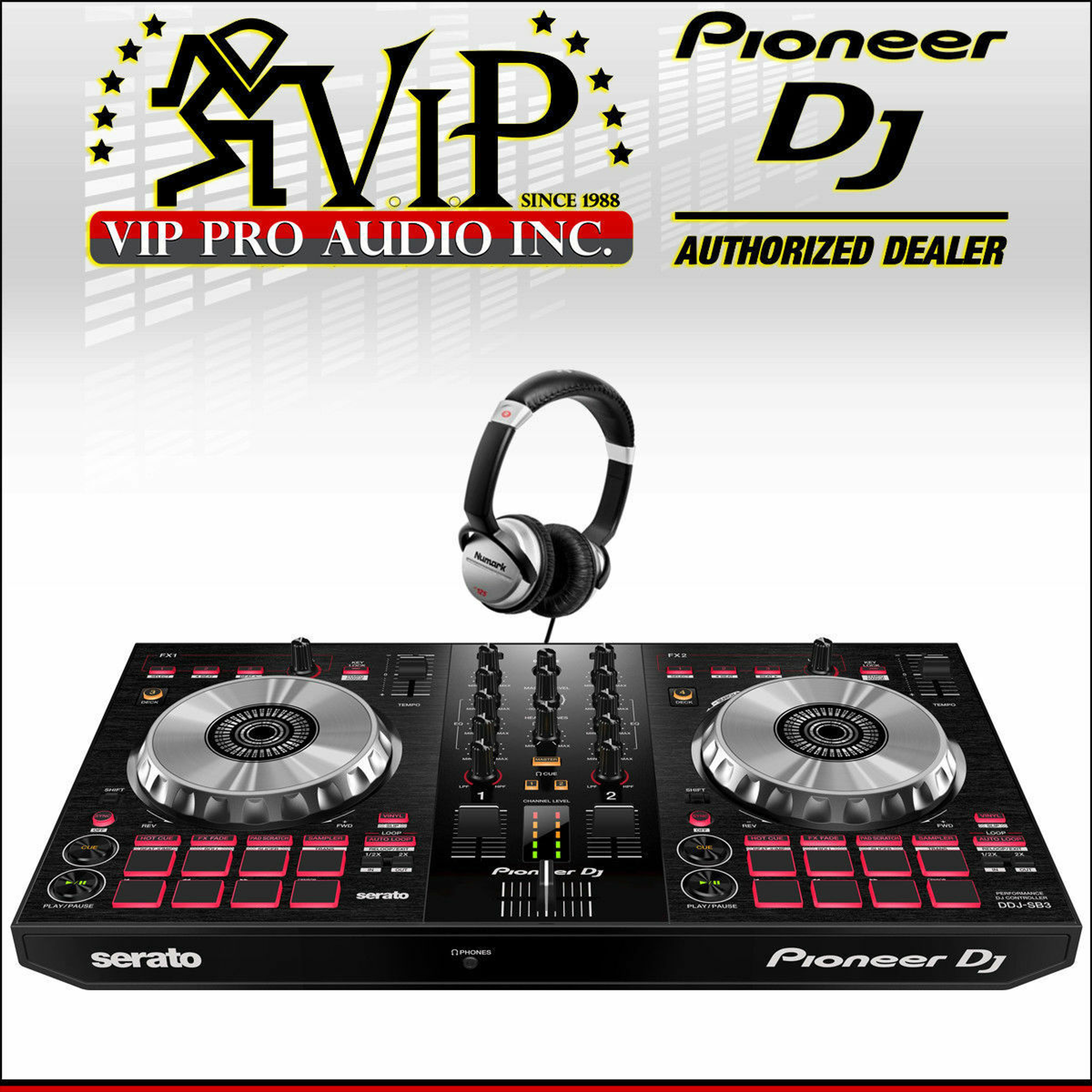 Pioneer Ddj Sb3 Serato Dj Controller 2 Channel Numark Hf 125 Headphones Vip Pro Audio Pioneer Ddj Sb3 Serato Dj Controller 2 Channel Numark Hf 125 Headphones Vip Pro Audio