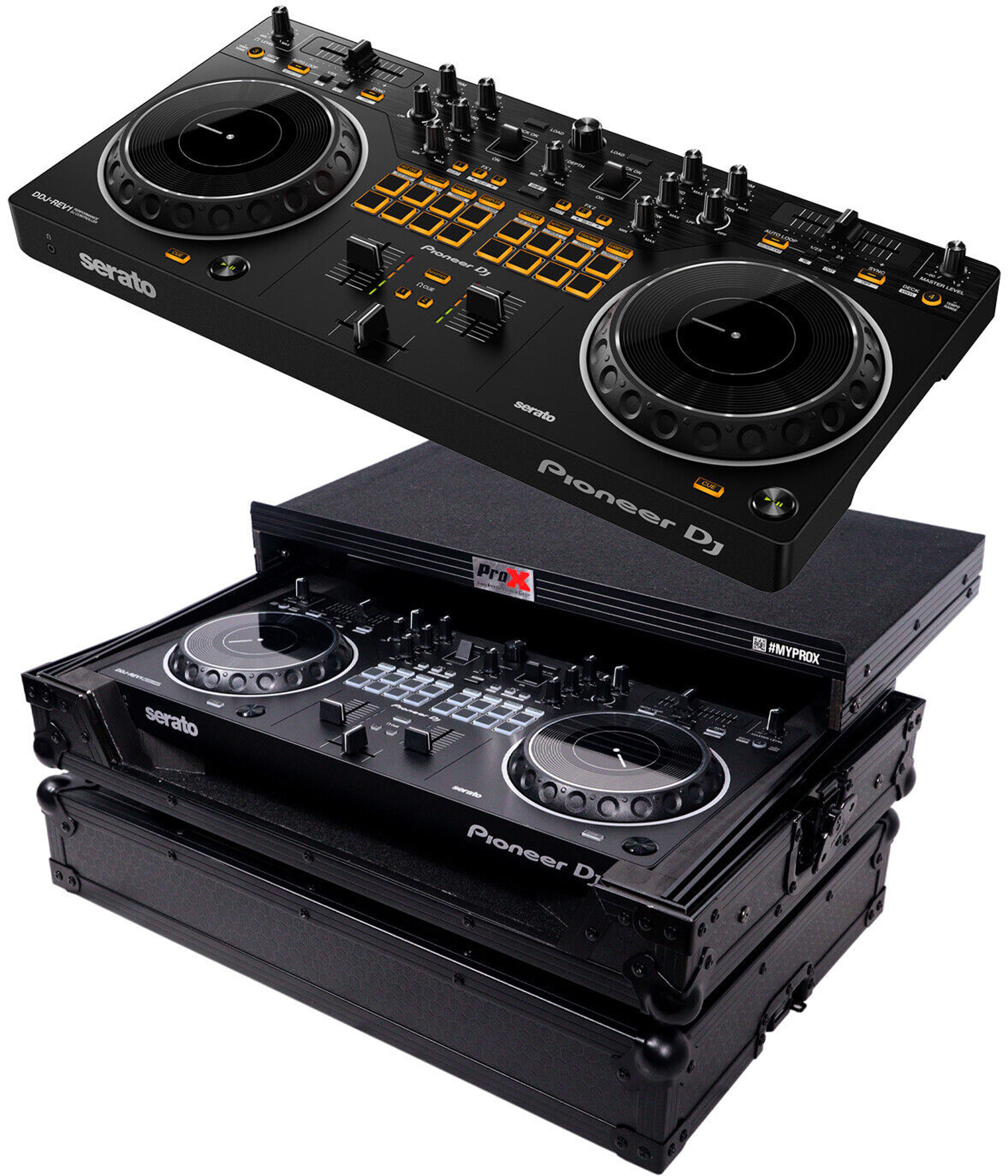 Pionee DDJ-REV1 Scratch-Style 2-Channel DJ controller + ProX X-DDJREV1LTBL  Case